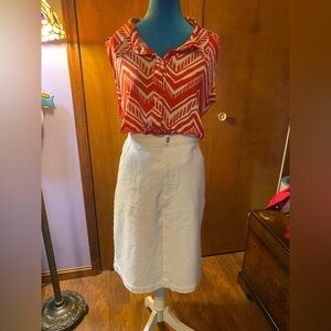 Quacker Factory White Midi Skirt